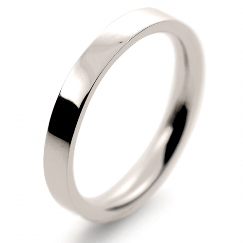 Flat Court Medium -  2.5mm (FCSM2.5 W) White Gold Wedding Ring